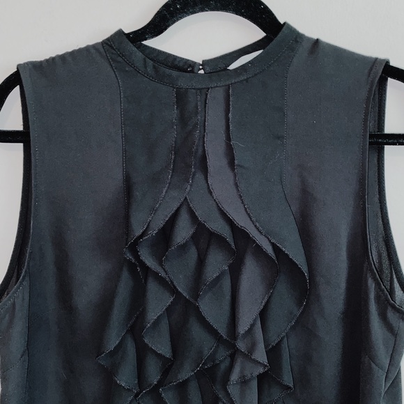 🆕 H&M | Black Chiffon Ruffle Top - Picture 2 of 3